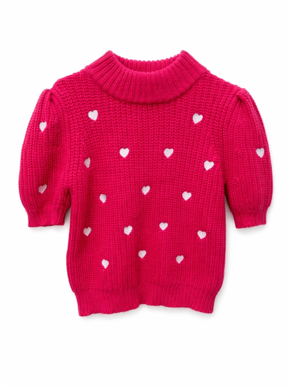 English Factory Hot Pink Heart Crewneck Sweater Size M🌺